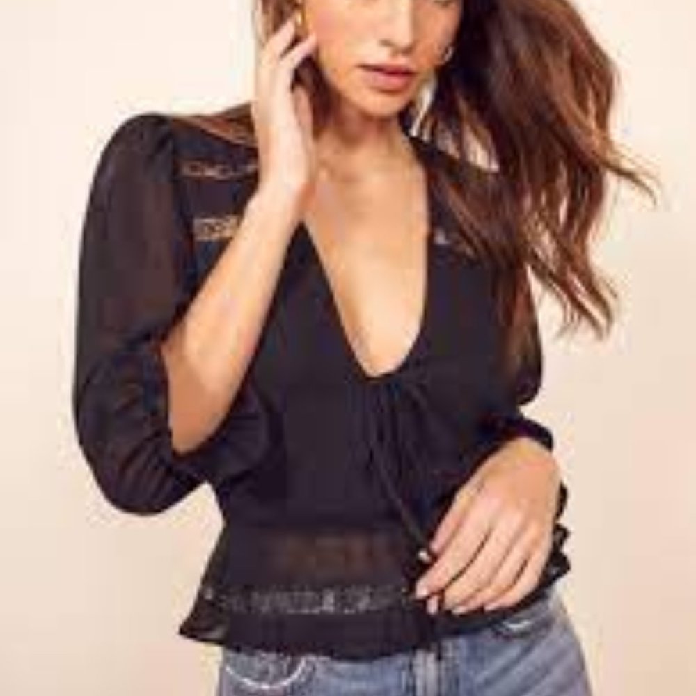 REFORMATION Emily Top in Black